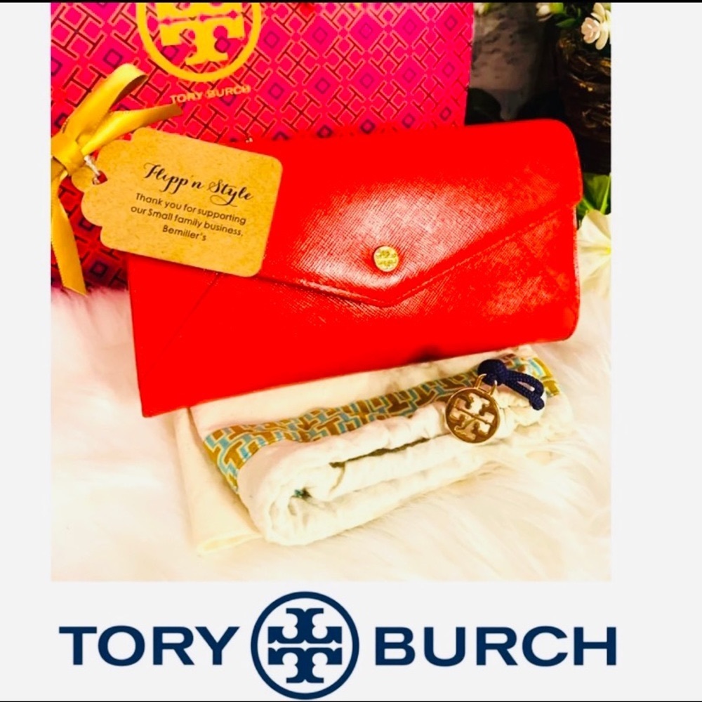 2 piece Bundle Red Tory Burch wallet & Dust bag